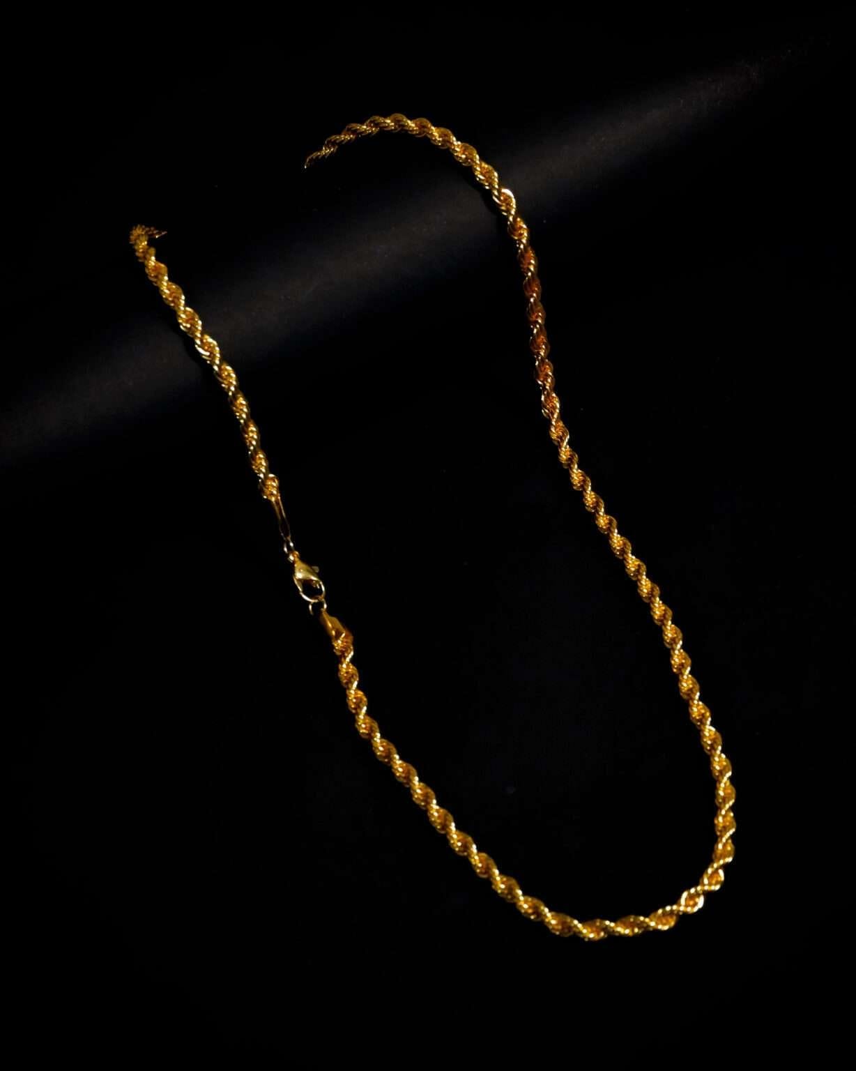 18k Gold plated French Rope Rassi & Munna Bhai Round Design Chain For Men & Boys