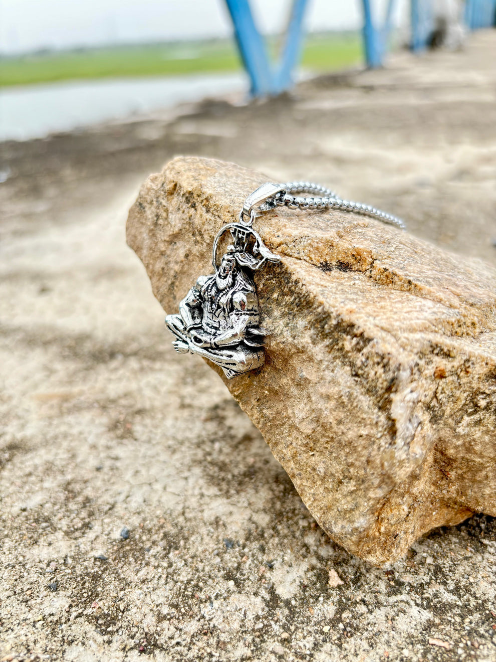 100% Silver Plated Hanuman Locket With Chain